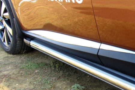 Nissan MURANO 2016- Пороги алюминиевые "Luxe Silver" 1800 серебристые